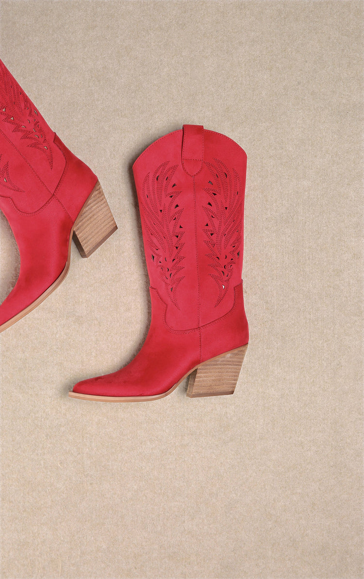 Olivia Red Western Boot