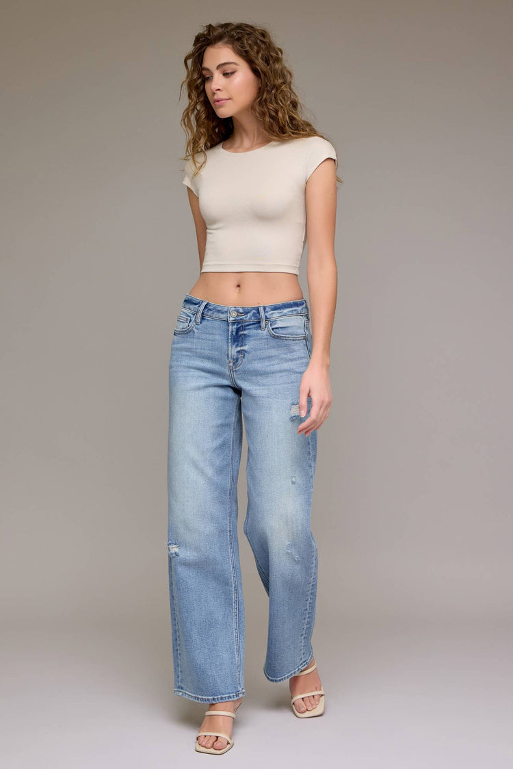 Medium Light Inseam Mid-Rise Stretch Dad Jean