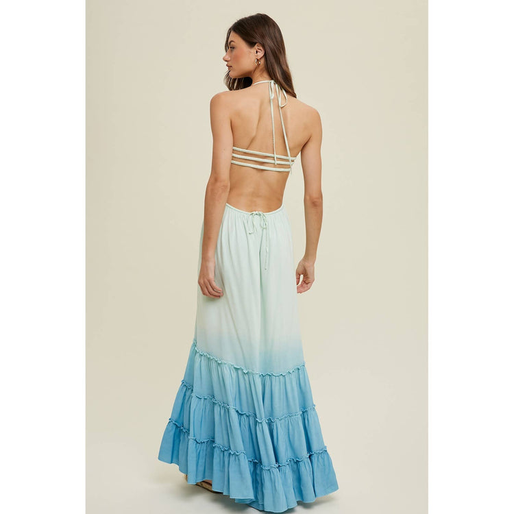 OMBRE OPEN BACK MAXI DRESS