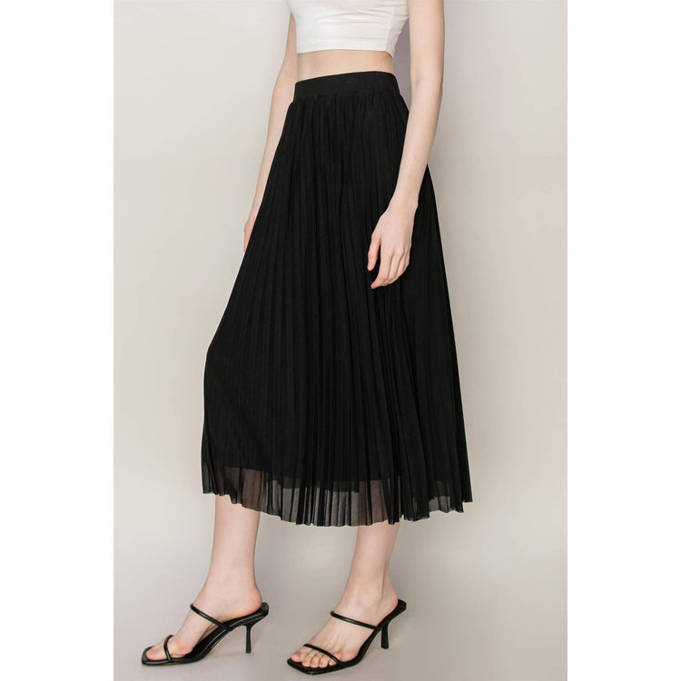Pleated High Waist Skirt