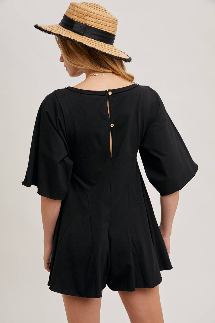 Button Back Short Romper