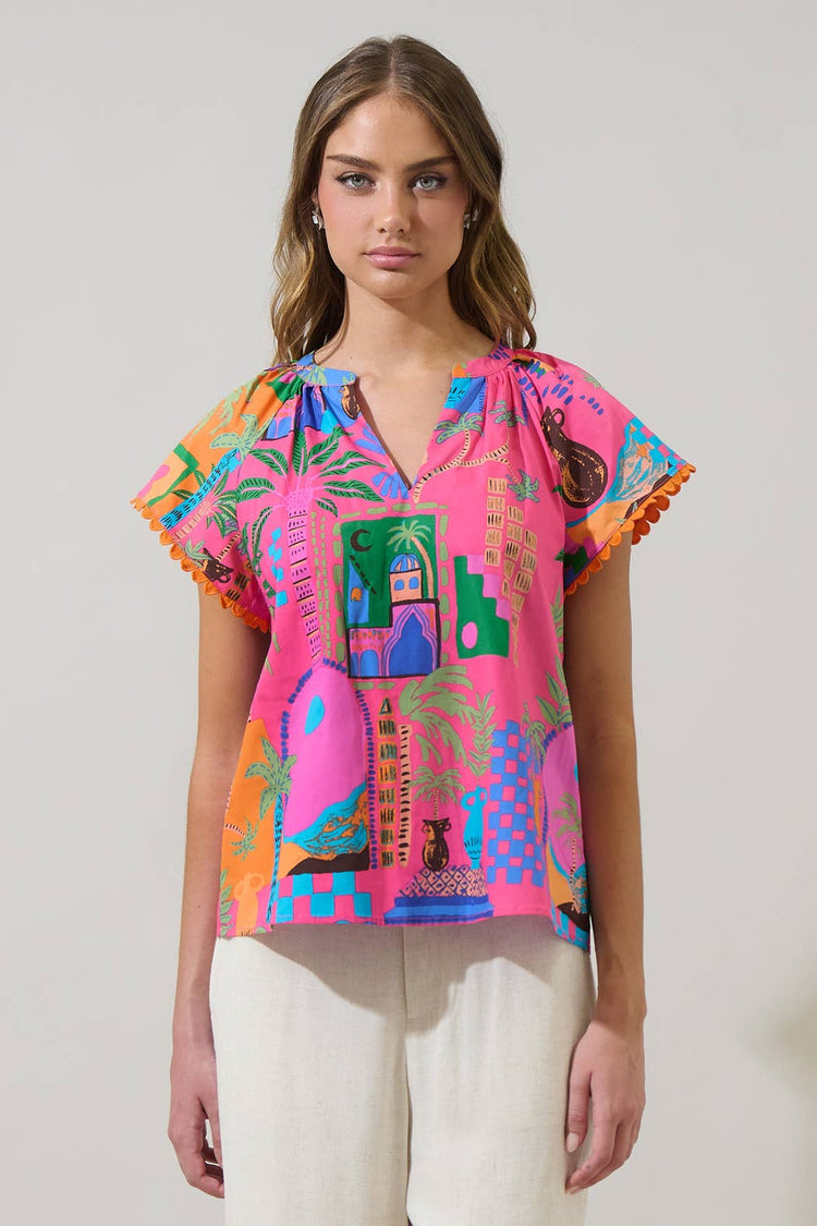 Lanus City Ayla Split Neck Top