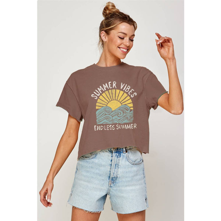 SUMMER VIBES GRAPHIC CROP TOP