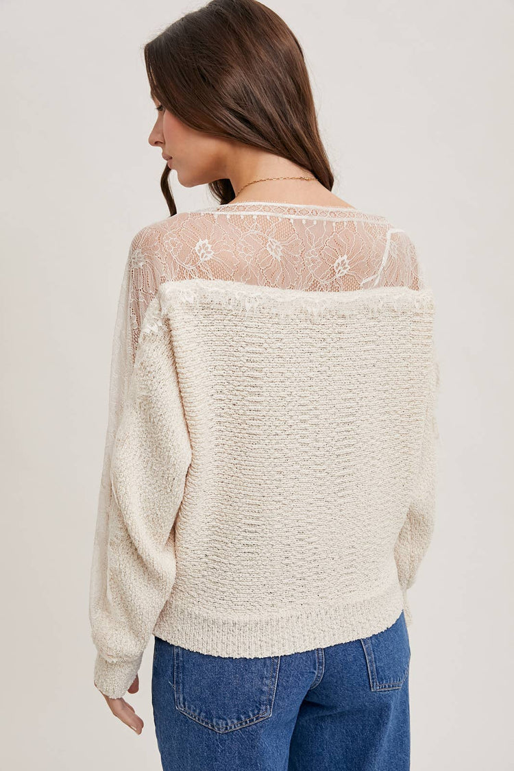 Lace Trimmed Pullover
