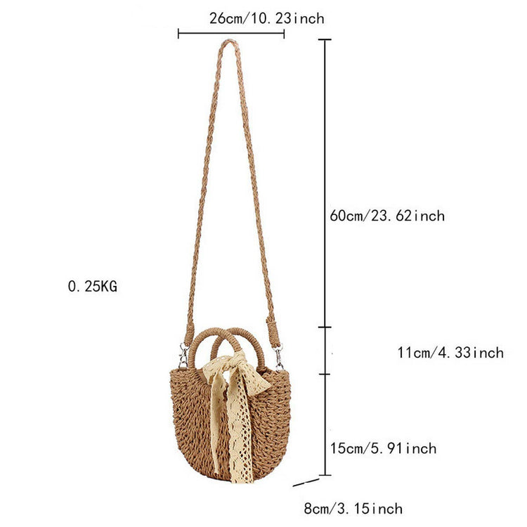 Paper Straw Bow detail bag