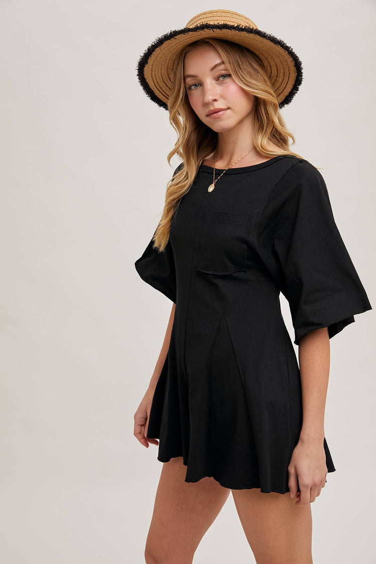 Button Back Short Romper