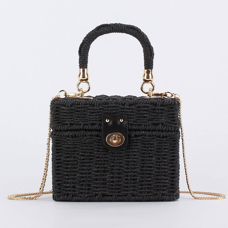 DUAL-PURPOSE LEISURE PAPER ROPE WOVEN BAG