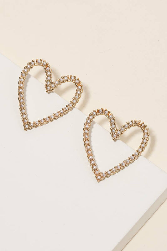 Pave Heart Cutout Earrings