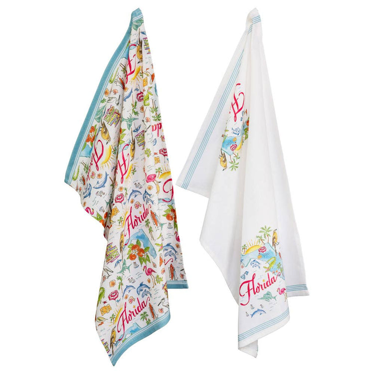 FL Florida State Collection 28" Cotton Tea Towels Set Of 2
