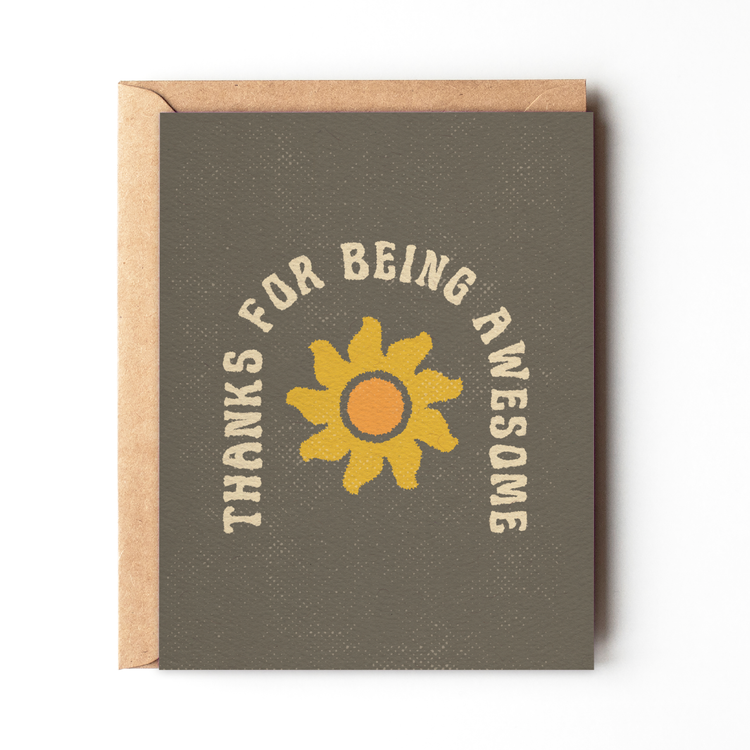 Thanks for Being Awesome - Surf Inspired Fall Thank You Card