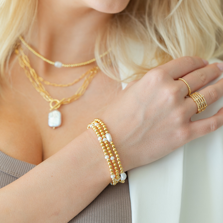 Stretch Medium Pearl 4mm Bracelets