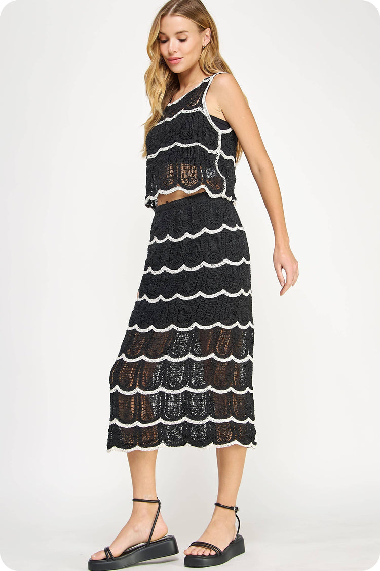 Crochet Skirt Top Set - sold separately