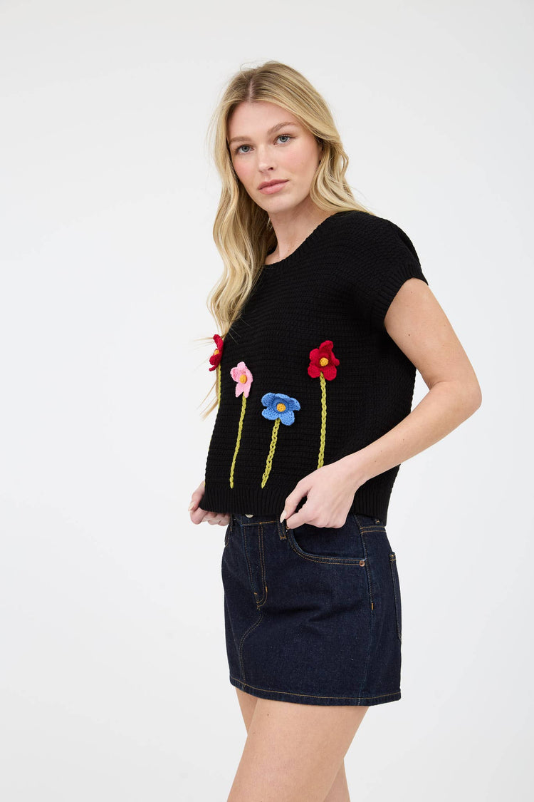 Crochet Floral Sweater