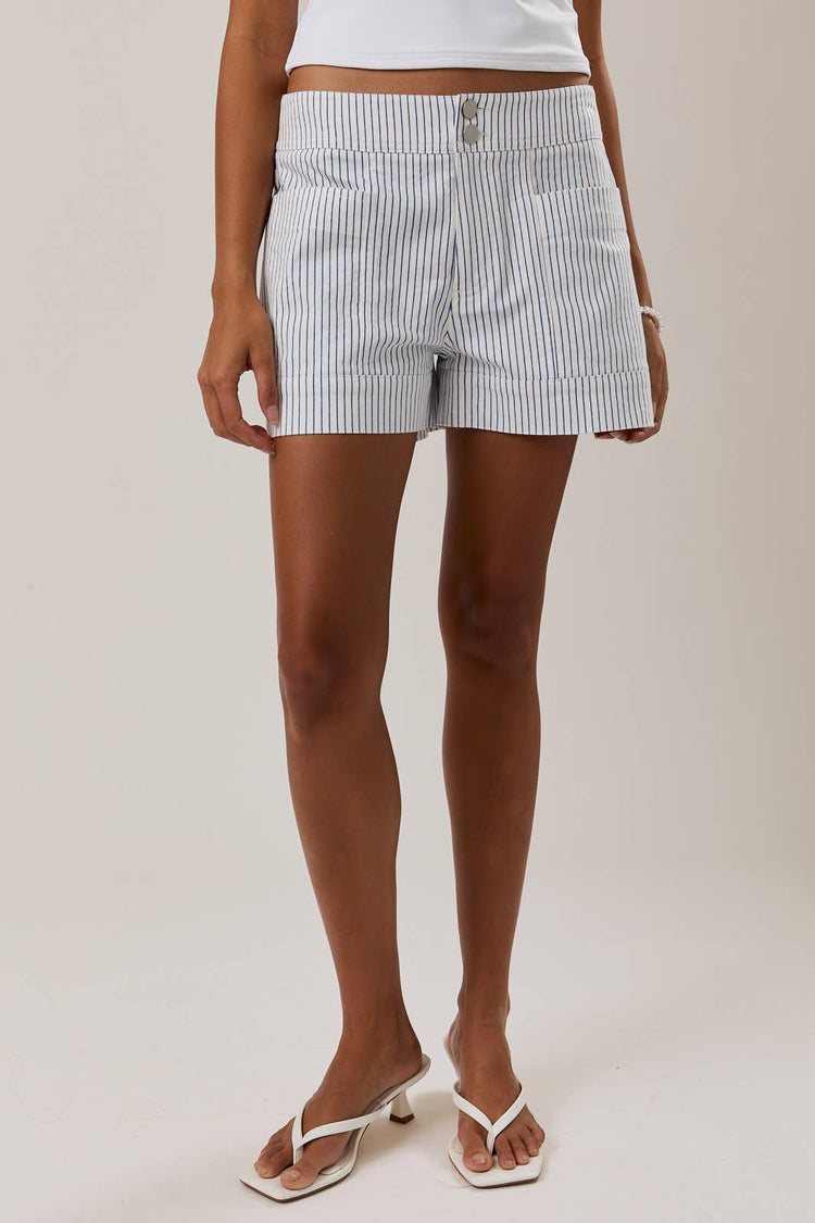 MID RISE STRIPE SHORTS