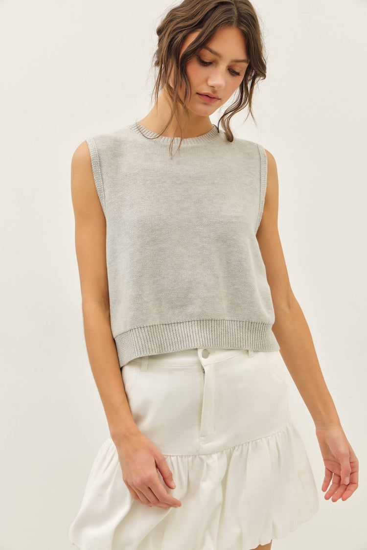 Sweaters Vest Top With Back Bow Ties