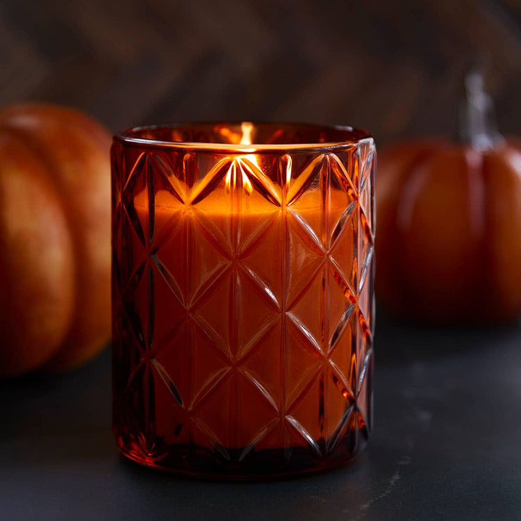 Spiced Pumpkin Candle In Large Decorative Glass 15oz Ctn.6