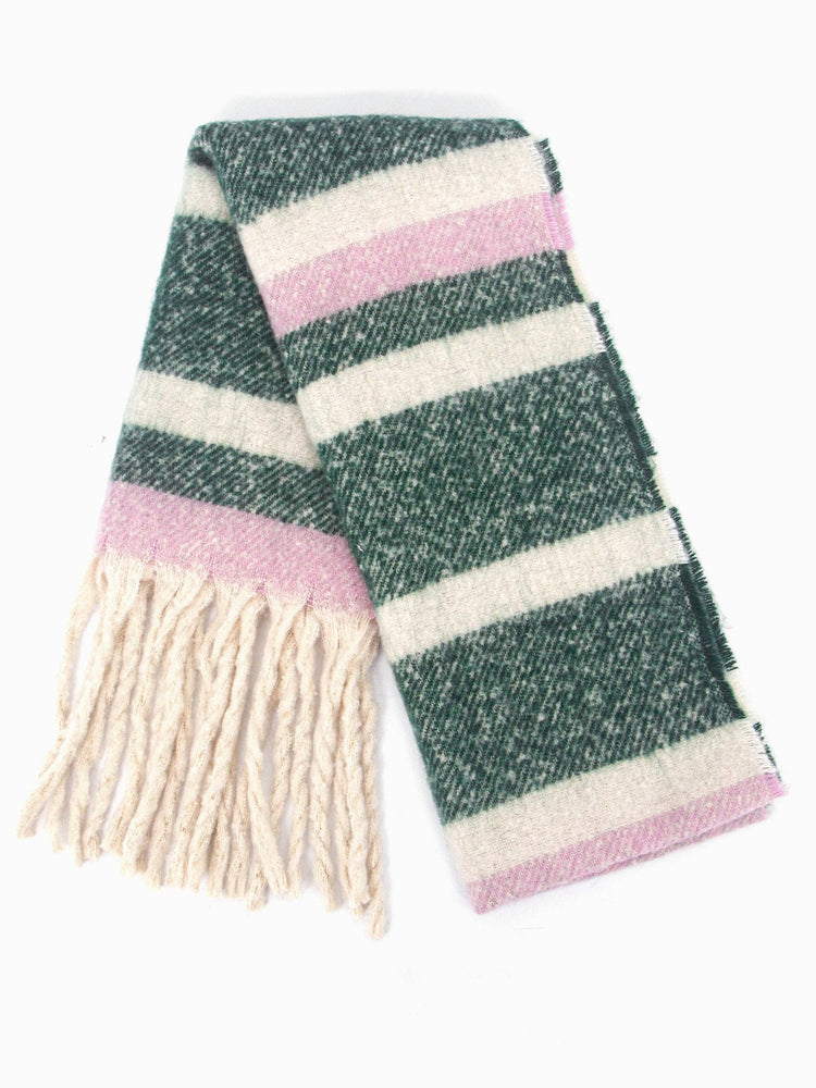 Dallas Heavyweight Scarf - Green, Stripe