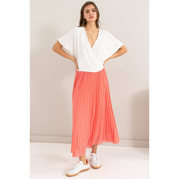 Pleated High Waist Skirt