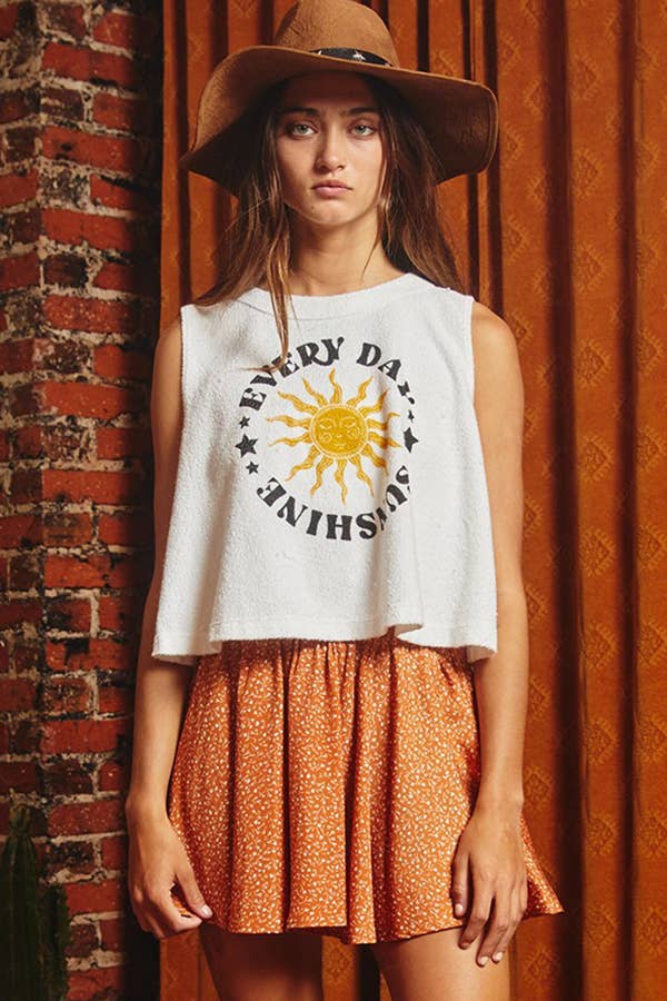 Graphic Cropped Tank Top