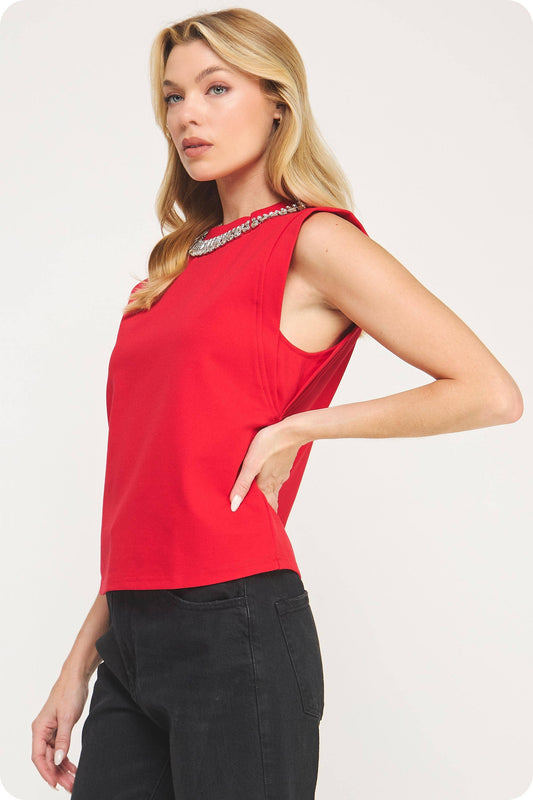 Embellishment Trim Knit Top