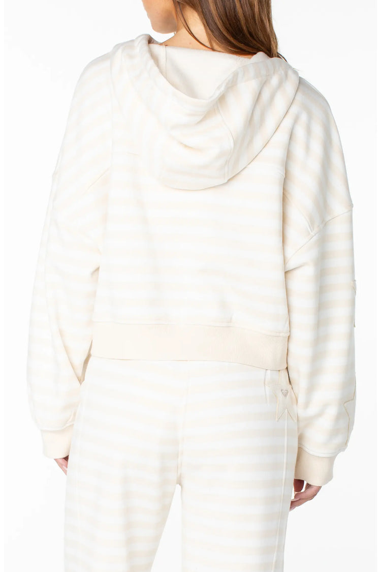Fringing Reefs Stripe Hoodie - Parchment Freebird Stripe