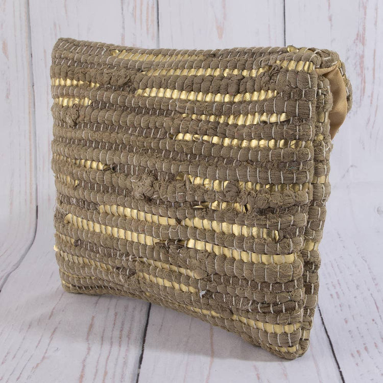 Woven Metallic Thread Envelope Clutch Bag