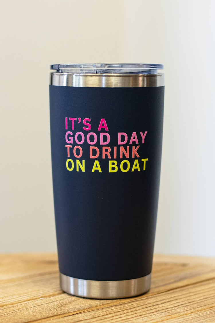 20oz Navy Drink On A Boat Tumbler