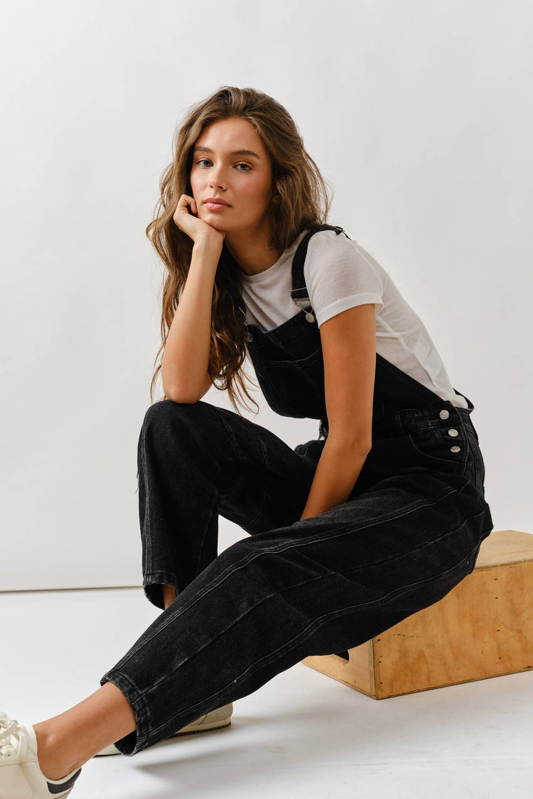 SLOUCHY RELAX FIT DENIM OVERALL