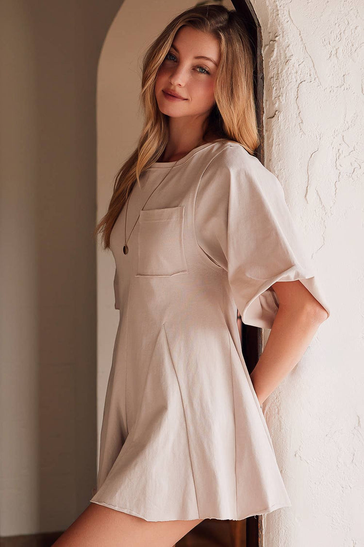 Button Back Short Romper