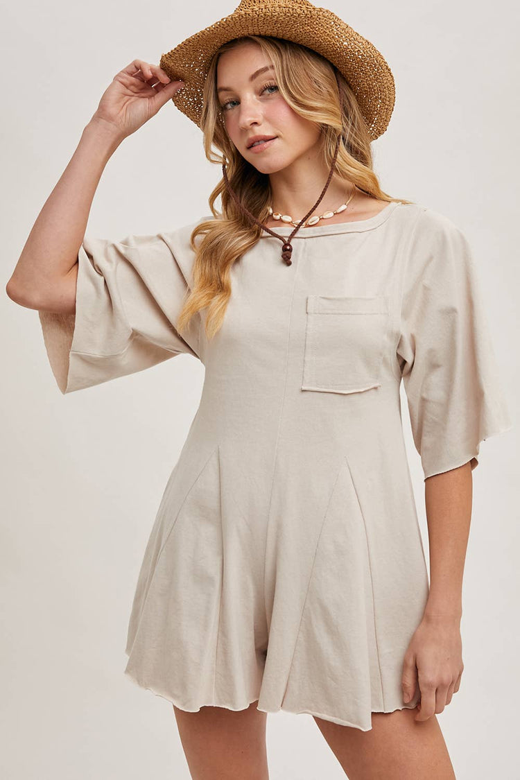 Button Back Short Romper