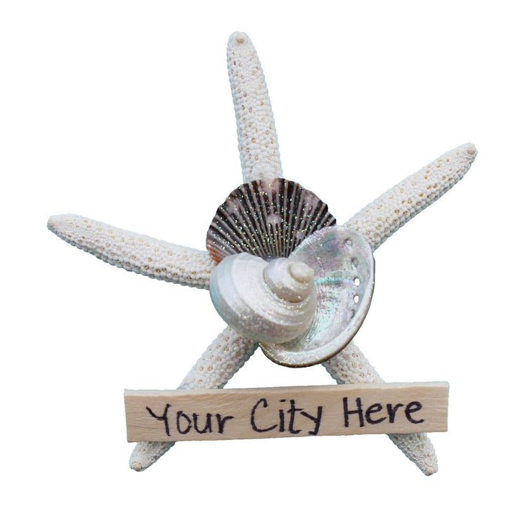 White Finger Starfish Collage Magnet