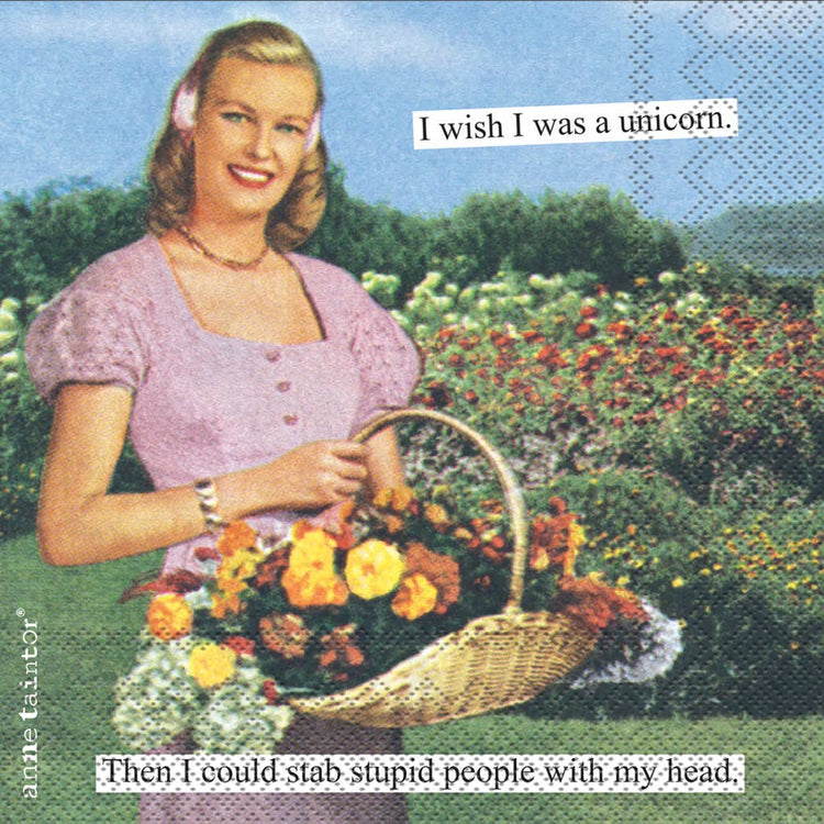Paper Cocktail Napkins Pack of 20 Anne Taintor Unicorn