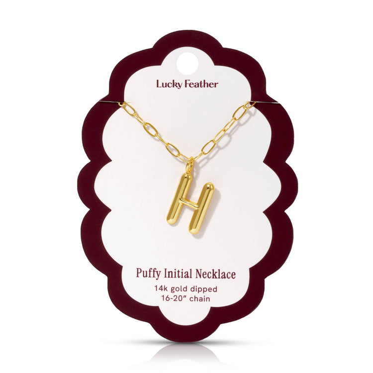 Puffy Letter Initial Necklace