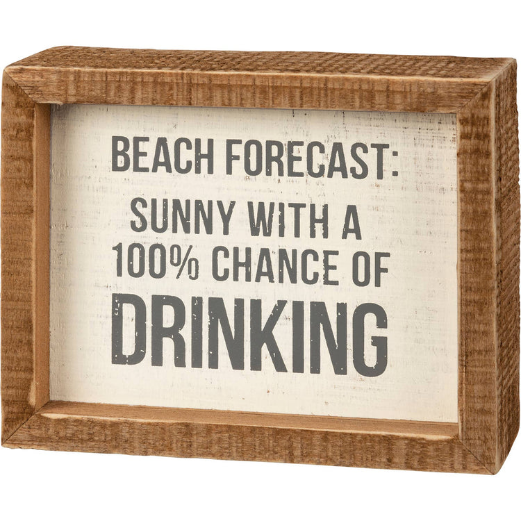 Beach Forecast: Sunny Inset Box Sign