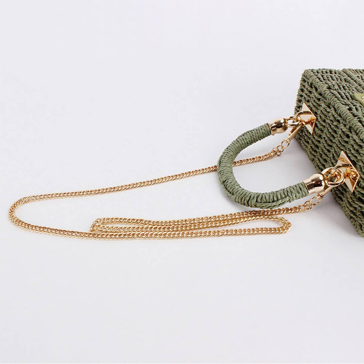 DUAL-PURPOSE LEISURE PAPER ROPE WOVEN BAG