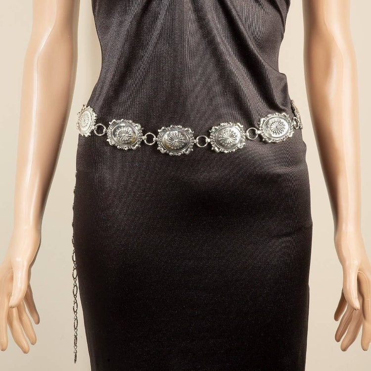 Intricate Western Concho Chain Belt