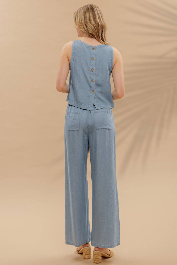 Button Detail Chambray Top