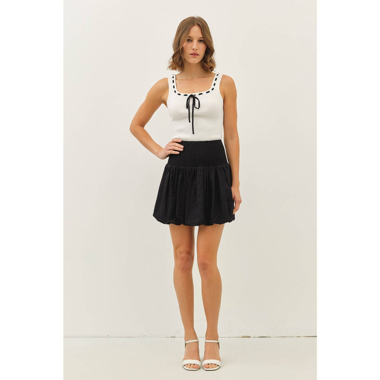 CONTRAST STITCH RIBBED SWEATER TANK TOP