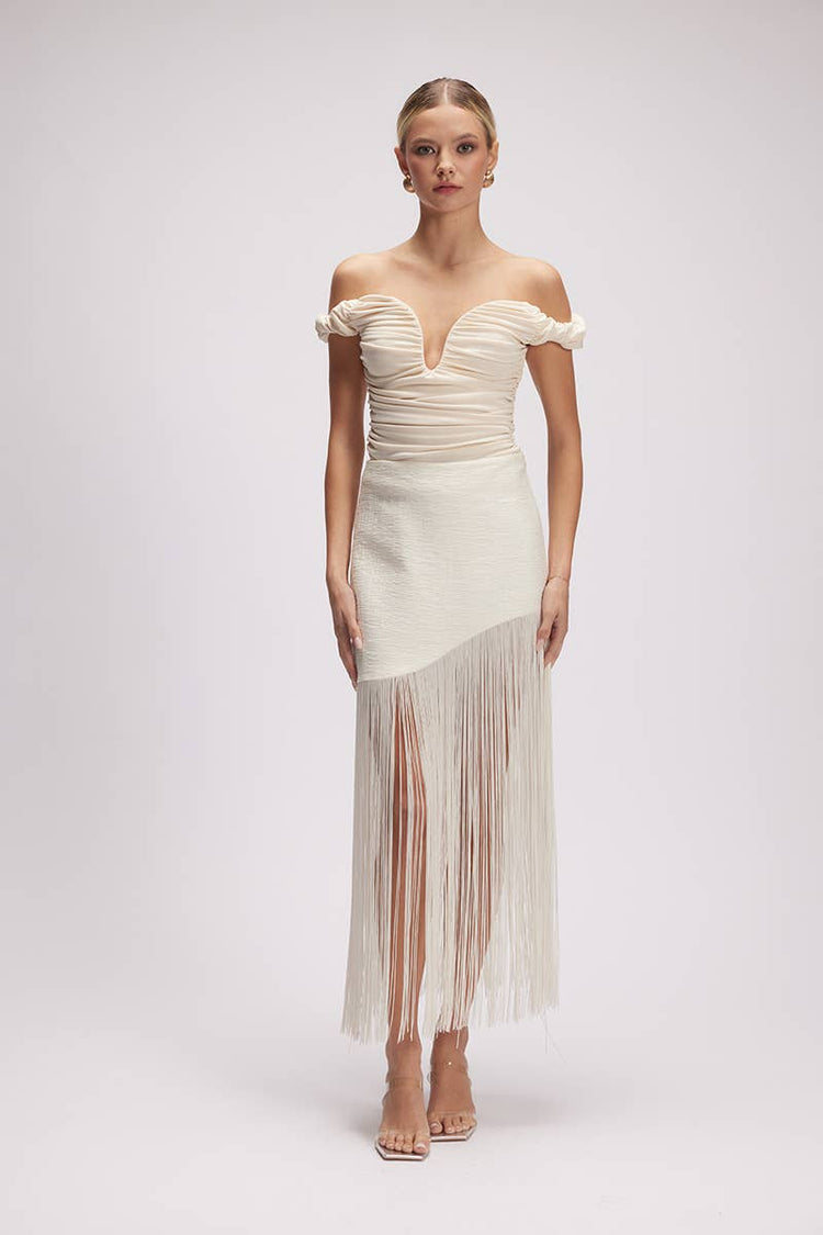 Fringe Maxi Skirt