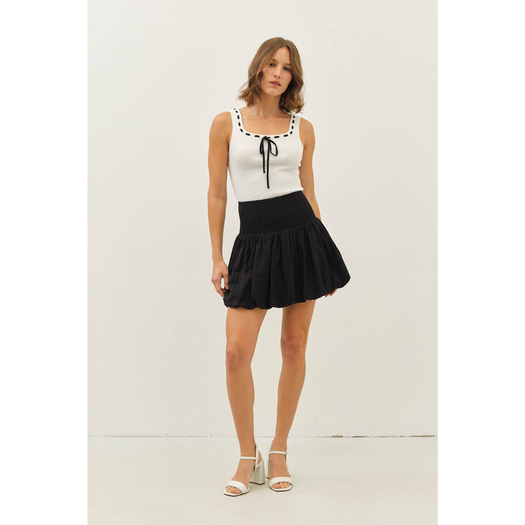 CONTRAST STITCH RIBBED SWEATER TANK TOP