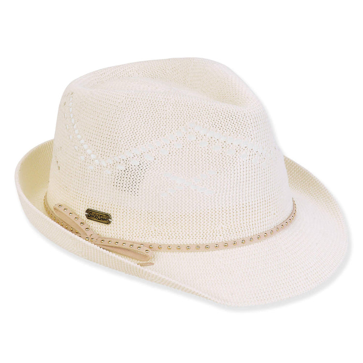 Ivory, Polyester Fedora, Brim 2"