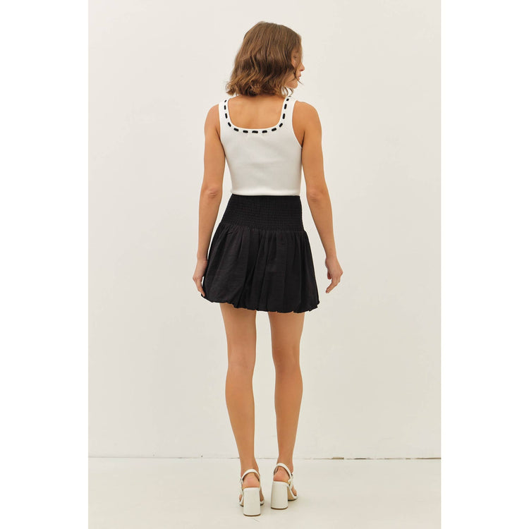 CONTRAST STITCH RIBBED SWEATER TANK TOP