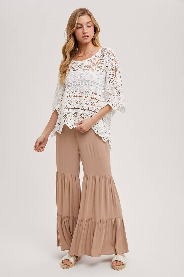 Sheer CROCHET TOP WITH NO LINING