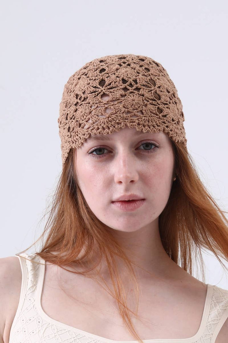Crochet Lace Beanie – Handmade Open Knit Cap