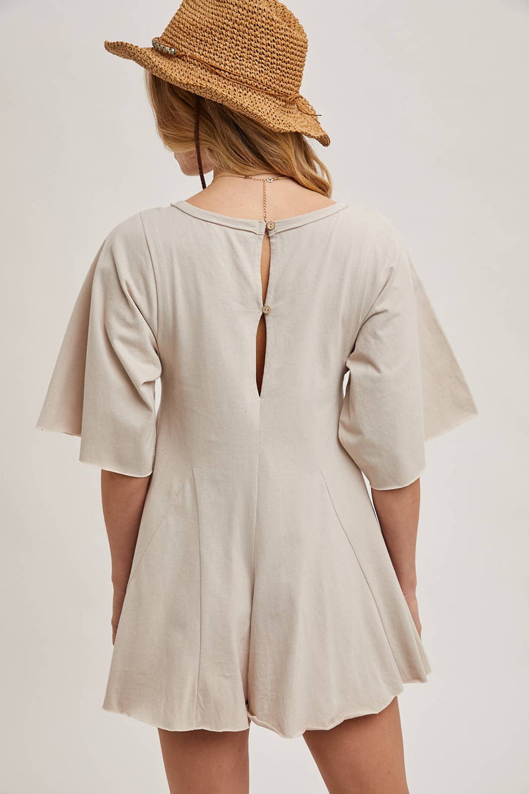 Button Back Short Romper