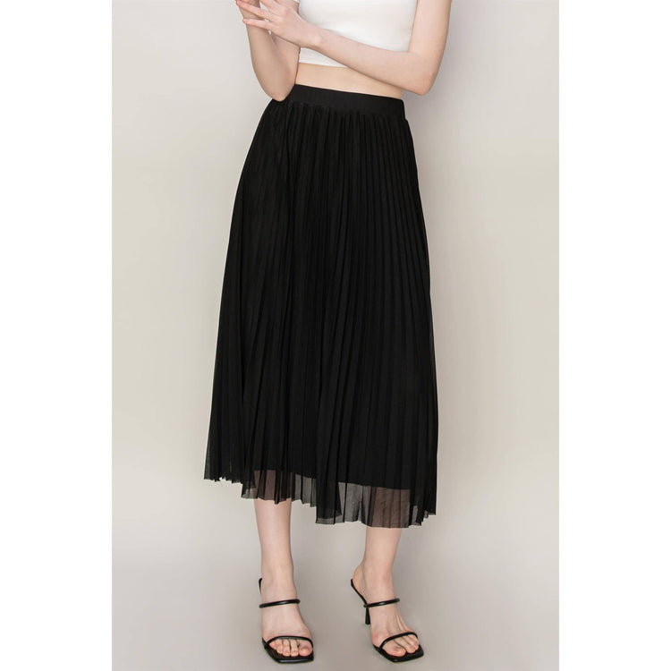 Pleated High Waist Skirt