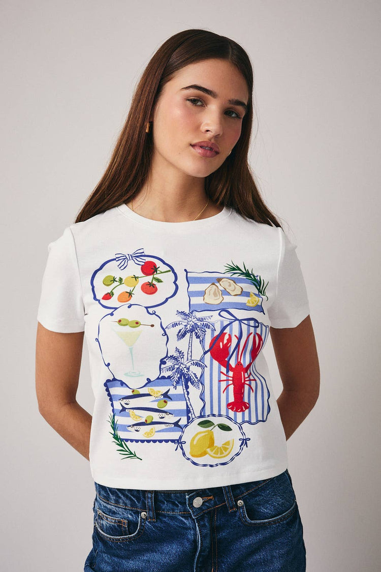 CREW NECK SHORT SLEEVE GRAPHIC PRINT BABY T-SHIRT