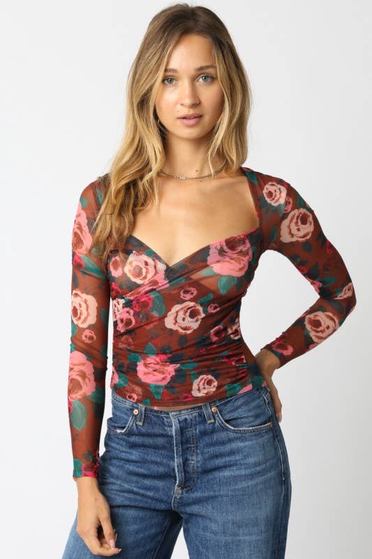 Marissa Floral Mesh Top