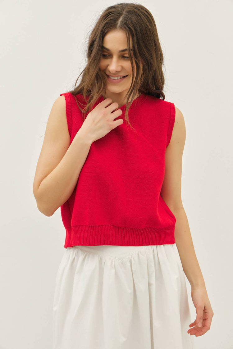 Sweaters Vest Top With Back Bow Ties