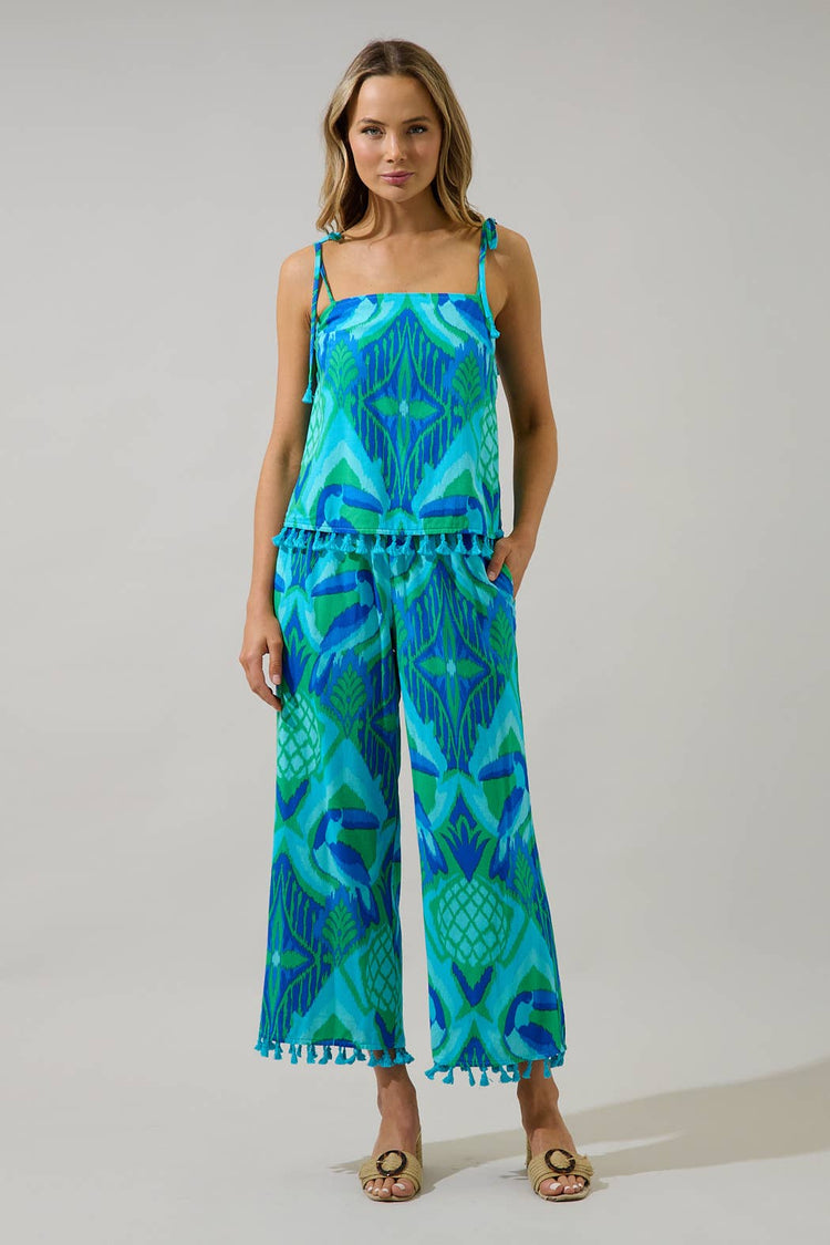Blissy Tropical Hanie Flare Pants